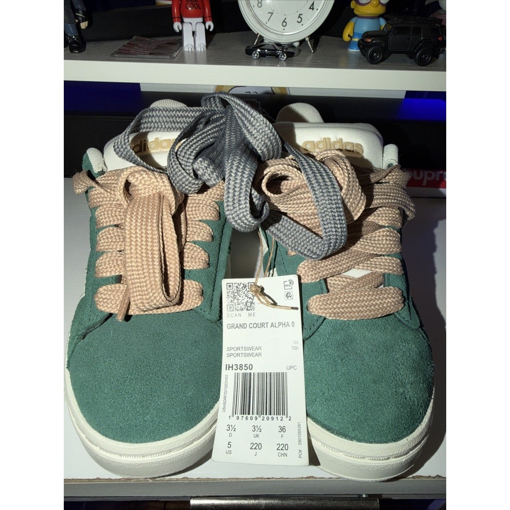 Adidas Grand Court Alpha 00s Green White Womens Casual Sneakers Size 5 Brand New